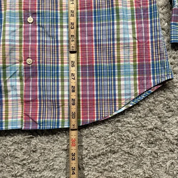 Peter Millar Plaid Button Up Long Sleeve Shirt Men's SZ M Multicolor 100% Cotton - Picture 7 of 9